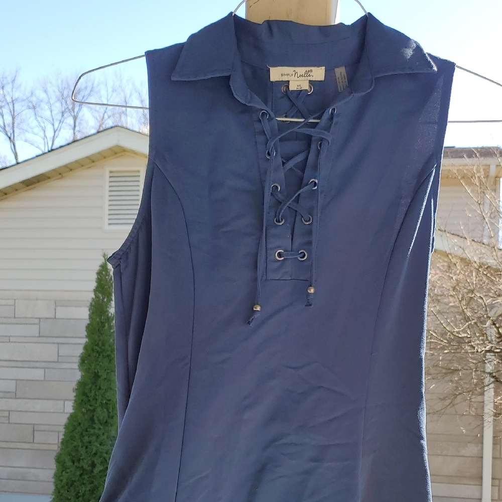 Simply Noelle Blue Tie Front Dress